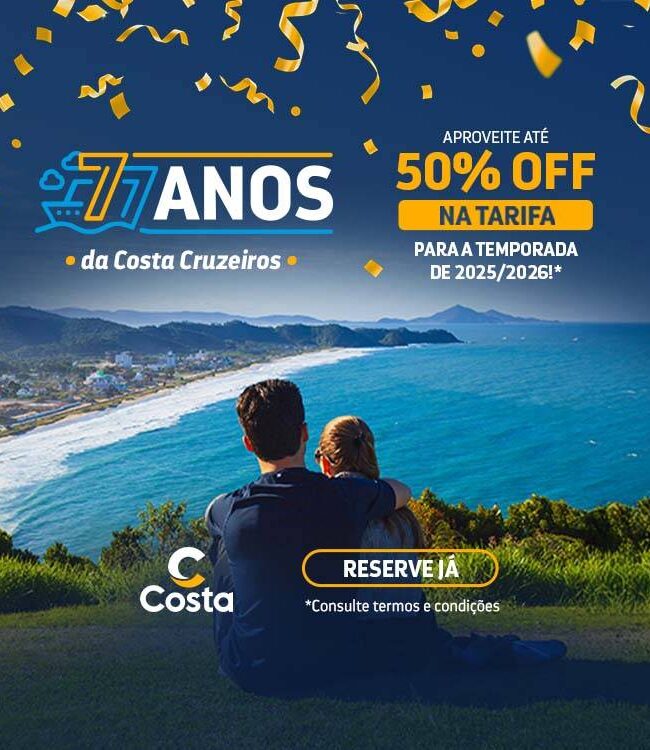 50% OFF na tarifa!